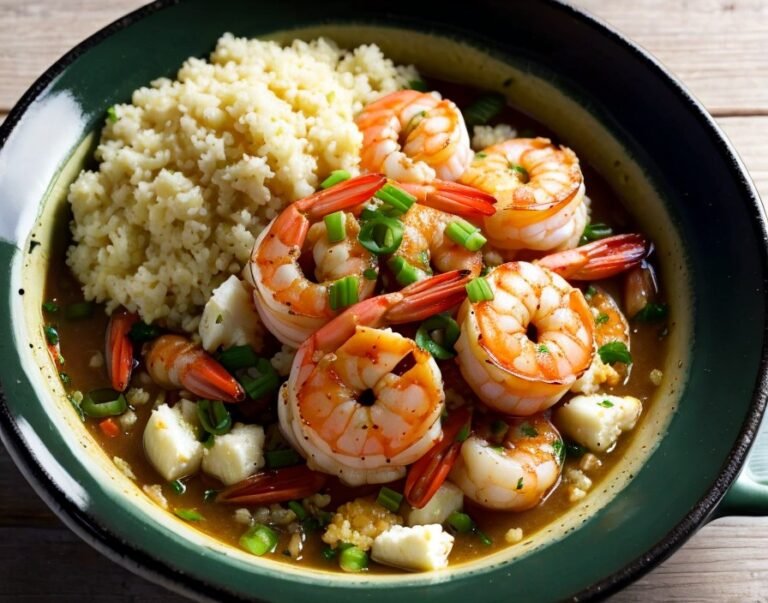 Lemon Garlic Butter Shrimp with Cauliflower Rice